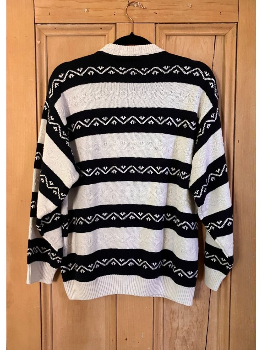 St Michael Womens Vintage 90s Fair Isle UK Made Sweater Size Medium White SP EXC - Picture 9 of 12